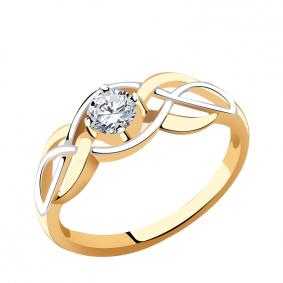 Золотое кольцо AQUAMARINE 66281 с Swarovski 66281 фото