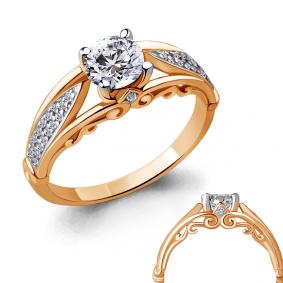 Золотое кольцо AQUAMARINE 66288А 66288А фото