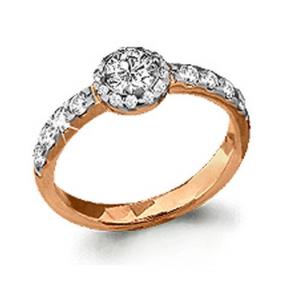 Золотое кольцо AQUAMARINE 66333 с Swarovski 66333 фото