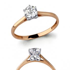 Золотое кольцо AQUAMARINE 66362 с Swarovski 66362 фото