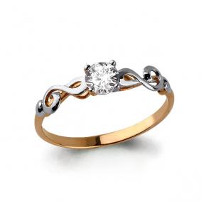 Золотое кольцо AQUAMARINE 66400 с Swarovski 66400 фото