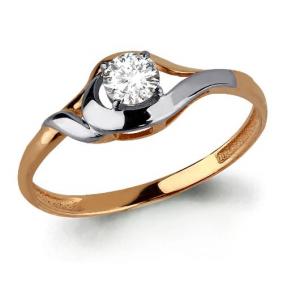 Золотое кольцо AQUAMARINE 66437 с фианитом 66437 фото