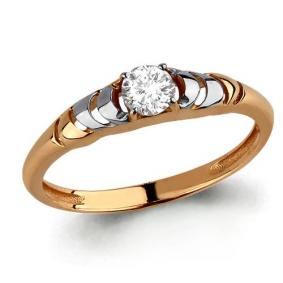 Золотое кольцо AQUAMARINE 66438 с Swarovski 66438 фото