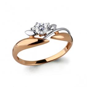 Золотое кольцо AQUAMARINE 66439 с Swarovski 66439 фото