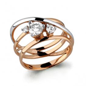 Золотое кольцо AQUAMARINE 66443 с фианитом 66443 фото