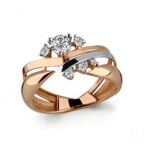 Золотое кольцо AQUAMARINE 66454 с Swarovski 66454 фото