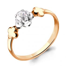 Золотое кольцо AQUAMARINE 66480 с Swarovski 66480 фото