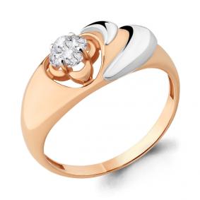 Золотое кольцо AQUAMARINE 66498 с Swarovski 66498 фото