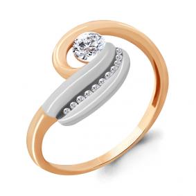 Золотое кольцо AQUAMARINE 66514А с Swarovski 66514А фото