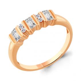 Золотое кольцо AQUAMARINE 66516А с Swarovski 66516А фото