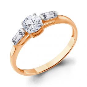 Золотое кольцо AQUAMARINE 66520 с Swarovski 66520 фото