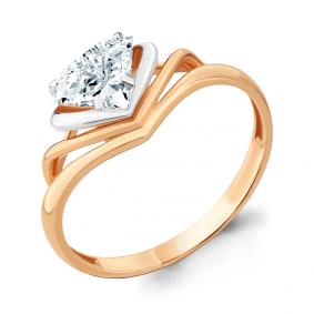 Золотое кольцо AQUAMARINE 66526 с Swarovski 66526 фото