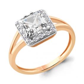 Золотое кольцо AQUAMARINE 66538А с Swarovski 66538А фото