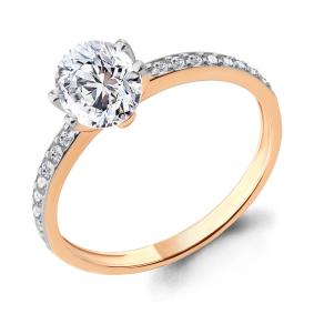 Золотое кольцо AQUAMARINE 66541А с Swarovski 66541А фото