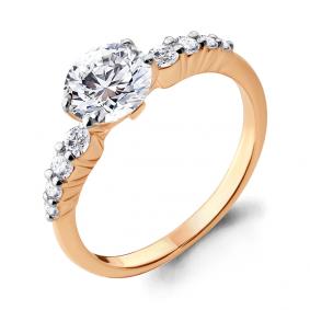 Золотое кольцо AQUAMARINE 66543А с Swarovski 66543А фото