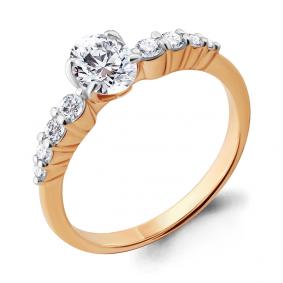 Золотое кольцо AQUAMARINE 66546 с Swarovski 66546 фото