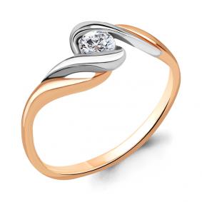 Золотое кольцо AQUAMARINE 66550 с Swarovski 66550 фото