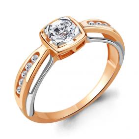 Золотое кольцо AQUAMARINE 66563А с Swarovski 66563А фото