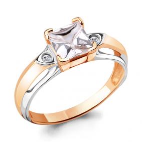 Золотое кольцо AQUAMARINE 66613А с Swarovski 66613А фото