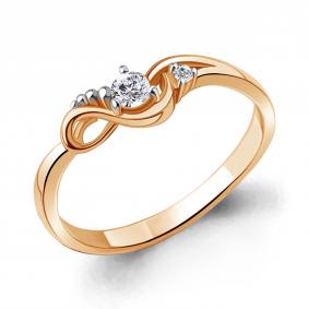 Золотое кольцо AQUAMARINE 67420 с фианитом 67420 фото