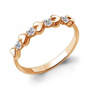 Золотое кольцо AQUAMARINE 67449А с фианитом 67449А фото