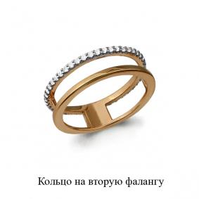 Золотое кольцо AQUAMARINE 67510А с фианитом 67510А фото