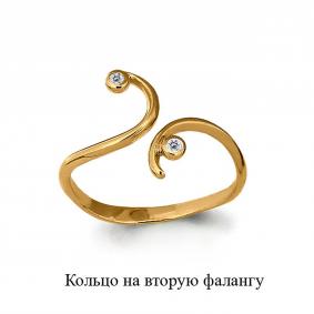 Золотое кольцо AQUAMARINE 67528А с фианитом 67528А фото