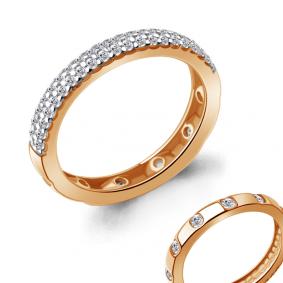 Золотое кольцо AQUAMARINE 67795А с фианитом 67795А фото