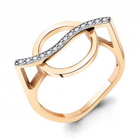 Золотое кольцо AQUAMARINE 67848А с фианитом 67848А фото