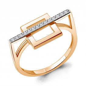 Золотое кольцо AQUAMARINE 67849А с фианитом 67849А фото