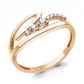 Золотое кольцо AQUAMARINE 67853А с фианитом 67853А фото