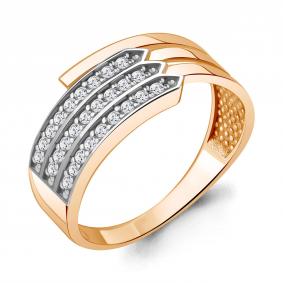 Золотое кольцо AQUAMARINE 67864А с фианитом 67864А фото