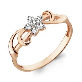 Золотое кольцо AQUAMARINE 68000А с фианитом 68000А фото