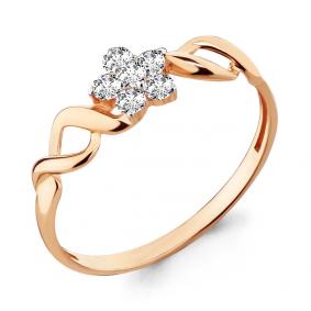 Золотое кольцо AQUAMARINE 68002А с фианитом 68002А фото