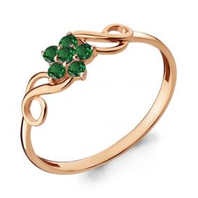 Золотое кольцо AQUAMARINE 68003Г с гидротермальным изумрудом 68003Г фото