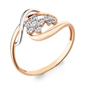 Золотое кольцо AQUAMARINE 68004 с фианитом 68004 фото