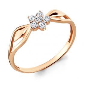 Золотое кольцо AQUAMARINE 68006 с фианитом 68006 фото