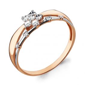 Золотое кольцо AQUAMARINE 68007 с фианитом 68007 фото