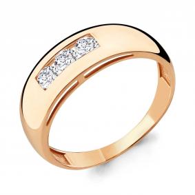 Золотое кольцо AQUAMARINE 68008 с фианитом 68008 фото