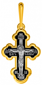 Подвеска-крест из лимонного серебра Распятие Христово ЮЗ Елизавета 68010 68010 фото