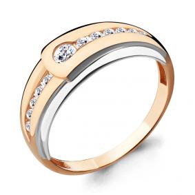 Золотое кольцо AQUAMARINE 68015 с фианитом 68015 фото