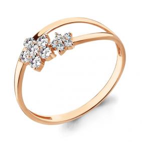 Золотое кольцо AQUAMARINE 68018 с фианитом 68018 фото