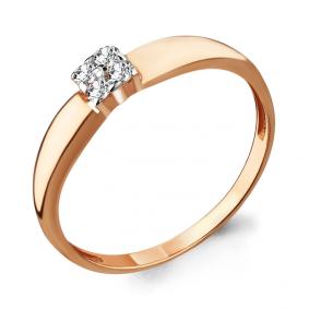 Золотое кольцо AQUAMARINE 68019 с фианитом 68019 фото