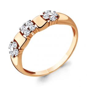 Золотое кольцо AQUAMARINE 68021А с фианитом 68021А фото