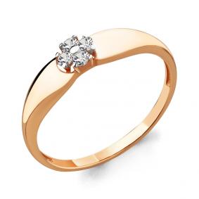 Золотое кольцо AQUAMARINE 68023 с фианитом 68023 фото