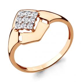 Золотое кольцо AQUAMARINE 68028А с фианитом 68028А фото