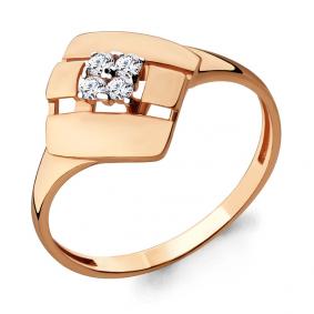 Золотое кольцо AQUAMARINE 68029 с фианитом 68029 фото