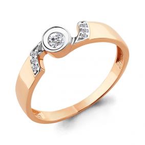 Золотое кольцо AQUAMARINE 68052А с фианитом 68052А фото