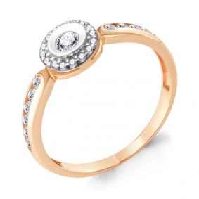 Золотое кольцо AQUAMARINE 68139А с фианитом 68139А фото