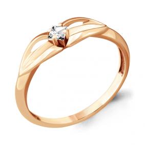 Золотое кольцо AQUAMARINE 68164 с фианитом 68164 фото